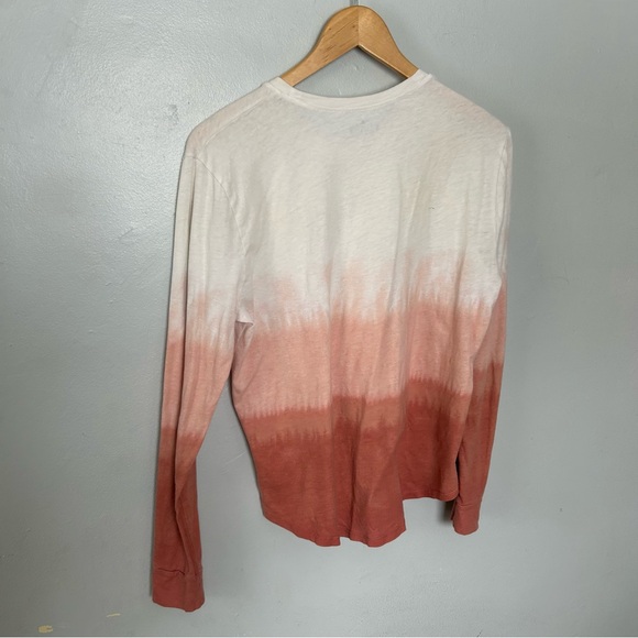 Hollister Women's Beige and Rust Ombre Long Sleeve Tee - Picture 5 of 7